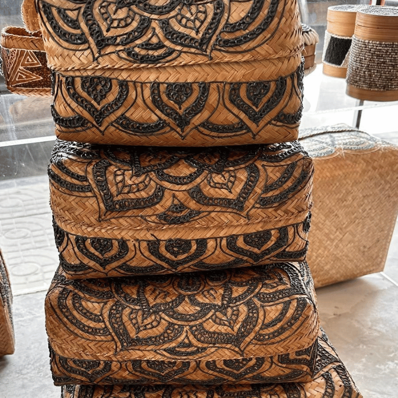 Set Of 4 Ratan Handicraft Baskets