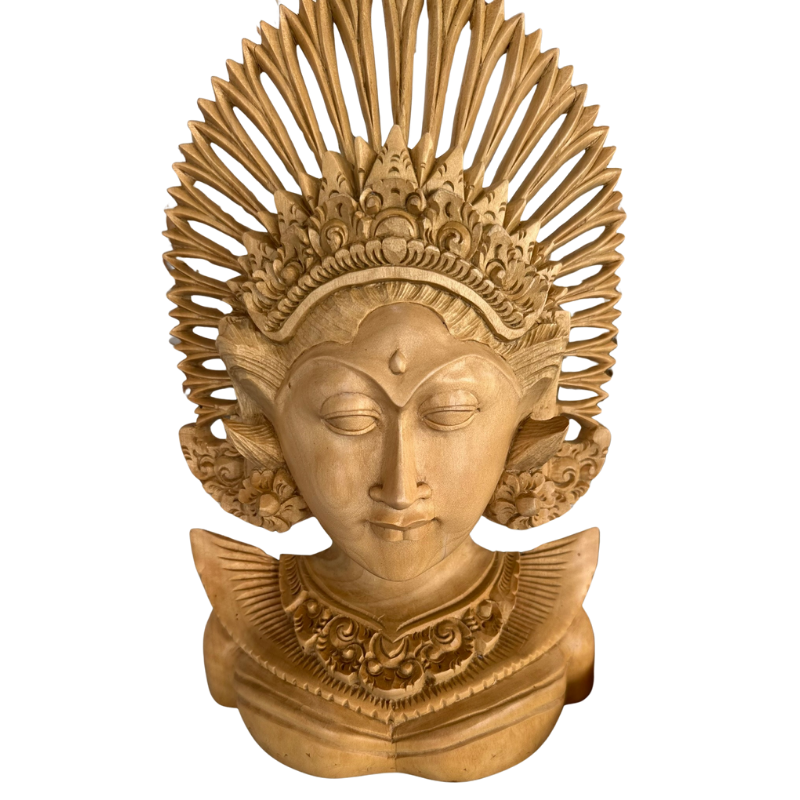 Head Wood Carving Natural Color