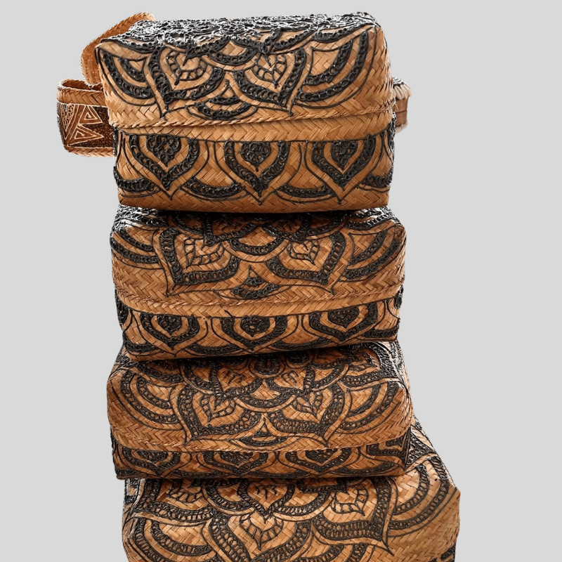 Set Of 4 Ratan Handicraft Baskets