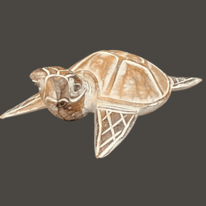 Wood Carving Turtle Ceruse