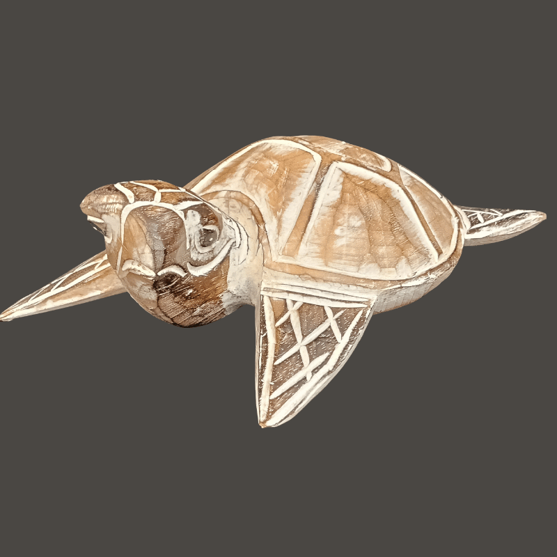 Wood Carving Turtle Ceruse