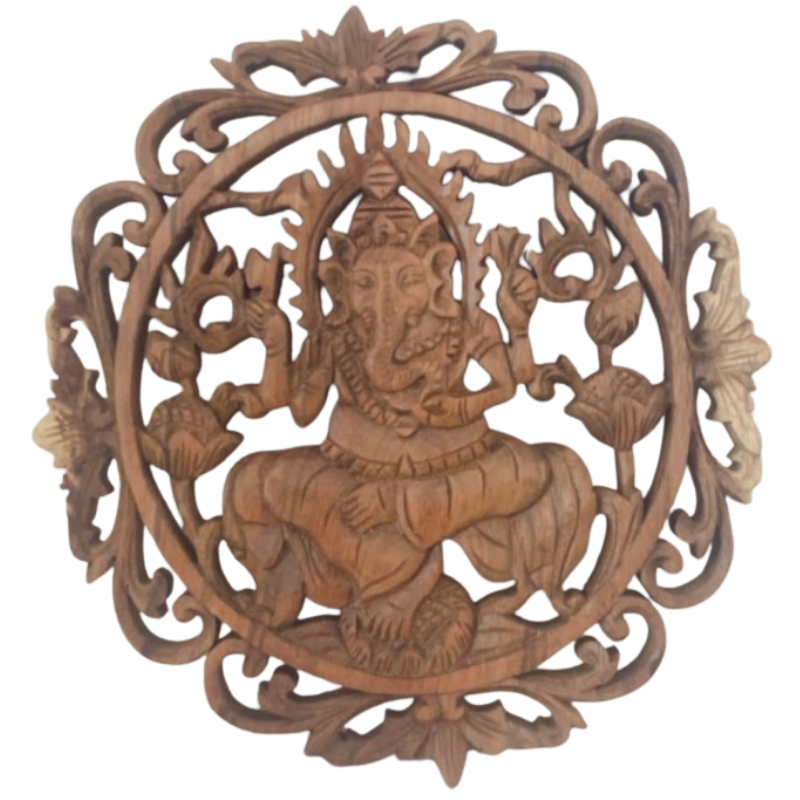 Wood Ganesh Wall Decoration Carving