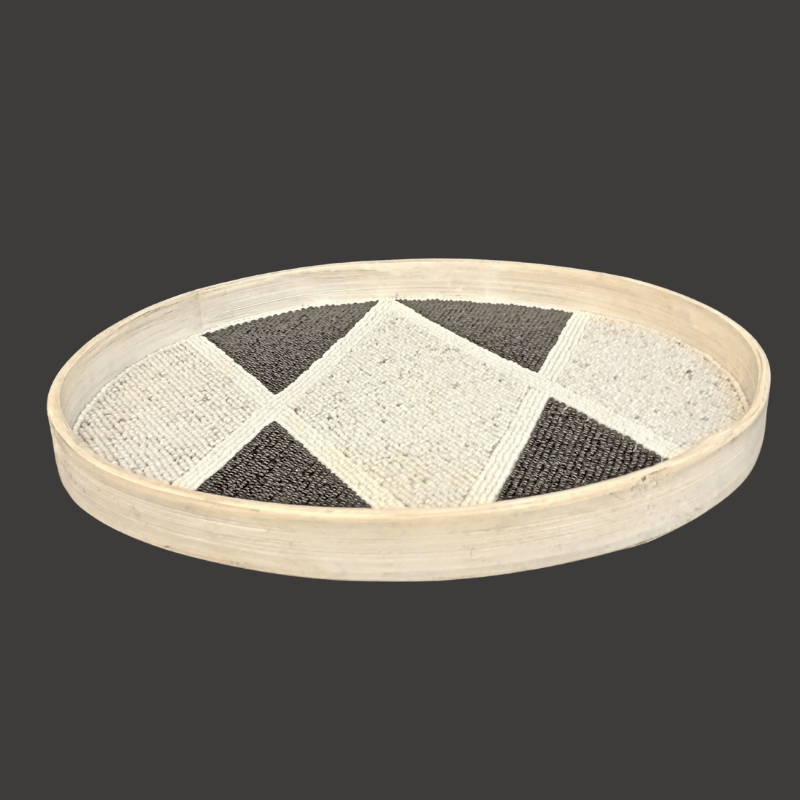 Ratand Fabric Tray Bi Color Design