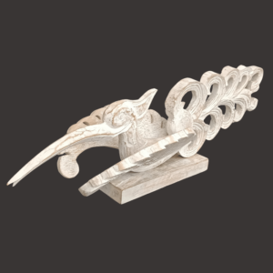 Carved Handivraft Bird White Ceruse