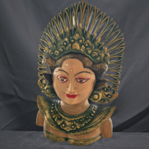 Head Wood Carving Colored Green