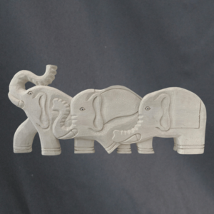 Set of 3 Wood Elephant Carving Family