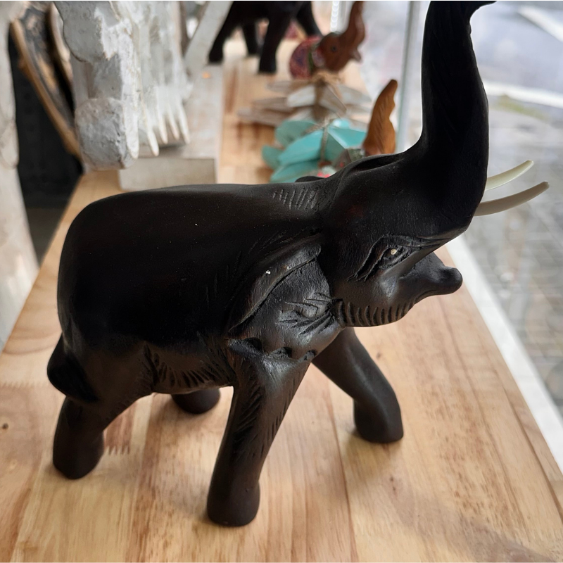 Dark Wood Elephant Carving