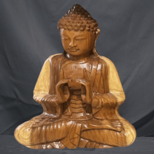 Wood Buddha Carving Natural Clear
