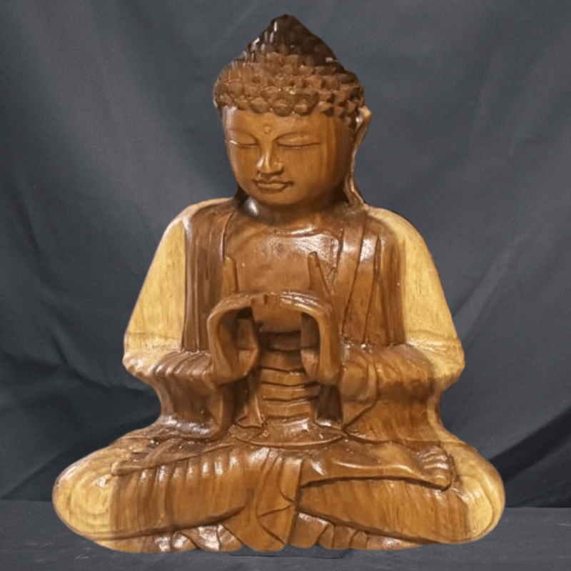 Wood Buddha Carving Natural Clear