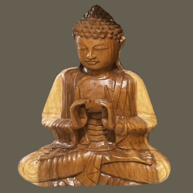 Wood Buddha Carving Natural Clear