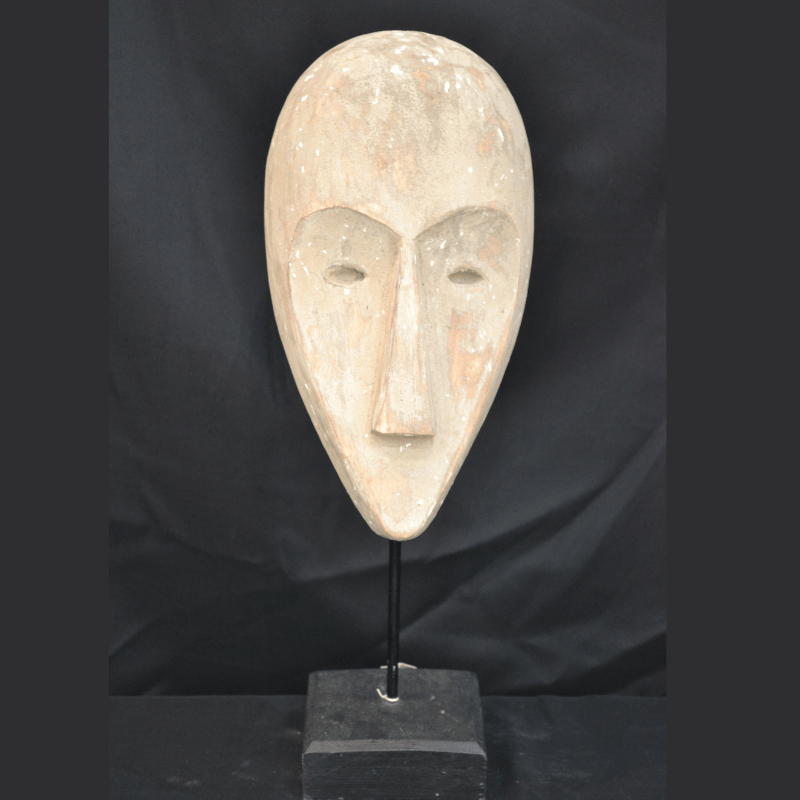 Carved Wood Mask On Stand