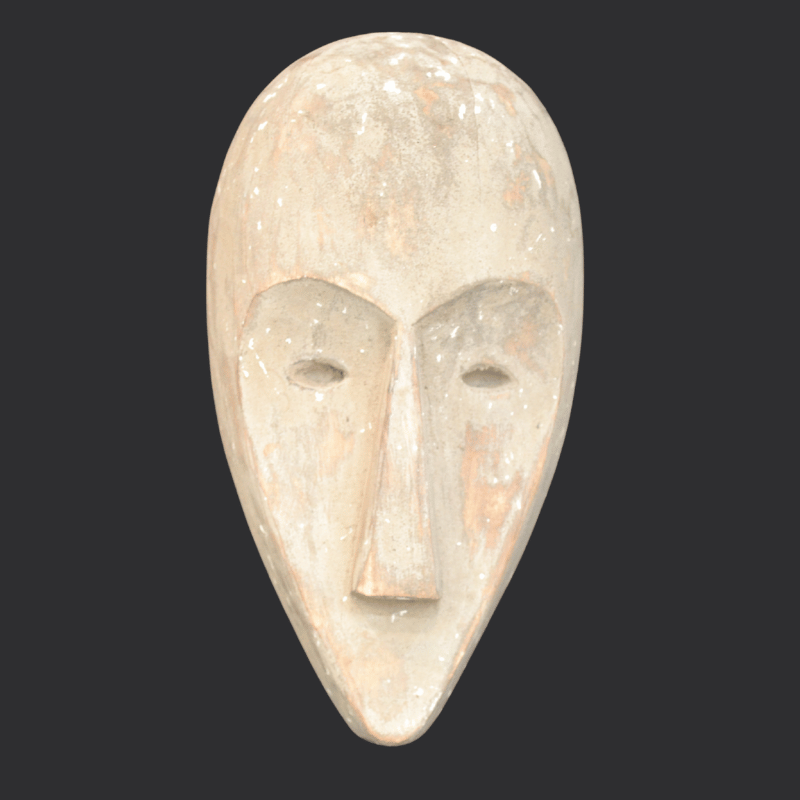 Carved Wood Mask On Stand