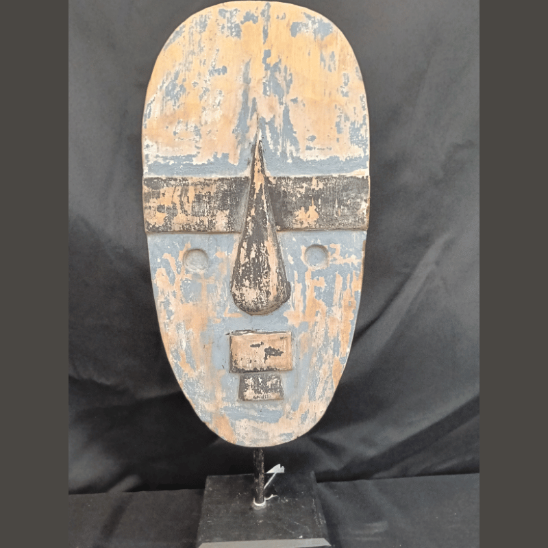 Wood Mask Carved Pastel Color