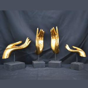 Buddha Hands Gold on Stand