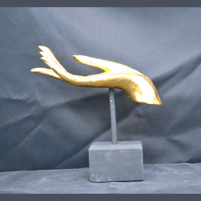 Buddha Hands Gold on Stand